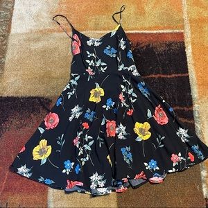 Black Floral Babydoll Dress